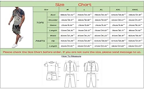Менс летна мода и тренд на слободно време 3Д дигитални печатени шорцеви со краток ракав постави две машки облека со две парчиња