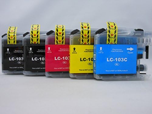 Замена на братот TSPSAVER LC103XL Црна LC103 Cyna Magenta Yellow Yellow XL касети со високи приноси со мастило пакет