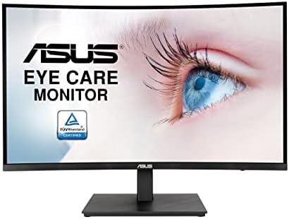ASUS 27 1080p Закривен Монитор-Full HD, 75Hz, 1ms, Адаптивни-Синхронизација/FreeSync, Ниско Сино Светло, Flicker Free, VESA Mountable, Без Рамка, HDMI, DisplayPort, HDR-10, Висина Прилагодливи