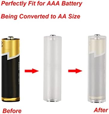 Diann 20PCS AAA во AA Converter AAA во адаптер за батерии AA AAA на држачот на конверторот на батеријата АА до АА адаптер