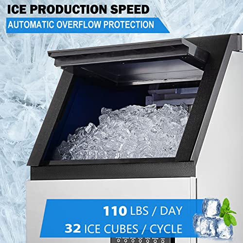 TopDeep Комерцијална машина за производител на мраз 110 bs/24h со капацитет за складирање од 33 bs, автоматско работење со