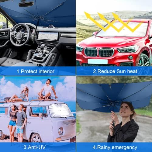 Чадор на шофершајбната на шофершајбната за автомобили, преклопниот преден прозорец Сончев за да го заштити вашиот автомобил од УВ зраци