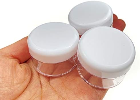 Пластичен трансатентен примерок од 15G празен контејнер тегли со тркалезно тенџере со бело завртка капа капаче мало ситно шише за козметичка