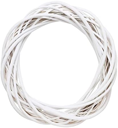 Eioflia сиви бели вештачки венци плетени украси за венци, венец прстен Божиќ ратан лозов прстен цветен обрачен обрач природен 10см украси занаетчиски