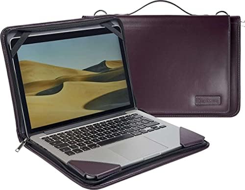 Бронел виолетова кожна лаптоп лаптоп кутија - компатибилен со Dell XPS 13 лаптоп