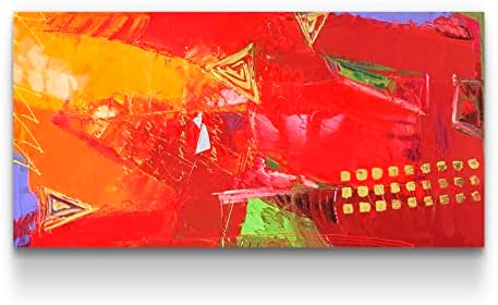 Startonight Canvas Wallидна уметност Сите црвени апстрактни - Апстракт Рамнено 24 x 48 инчи