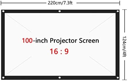 N/A е екран на проектор за висока осветленост 72 84 100 120 150 инчи 16: 9 склопување на проекција на ткаенина од ткаенина