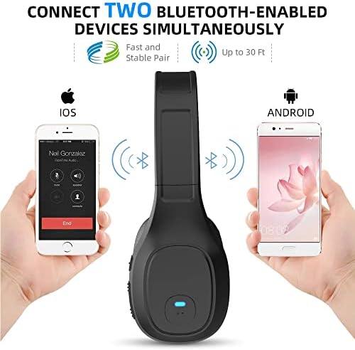 Слушалките за Bluetooth Bluetooth Bluetooth, безжични слушалки со откажување на бучава за микрофон за компјутерски лаптоп мобилен телефон,