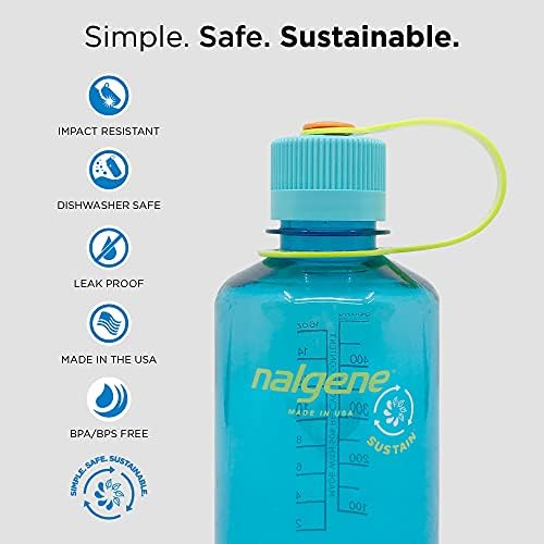 Налгене го одржува шишето без вода БПА, направено со материјал добиен од 50% пластичен отпад, 16 мл, тесна уста
