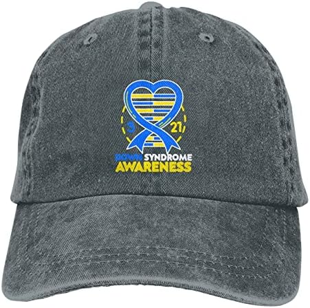 Даунов синдром Awarenes Бејзбол капа што може да се пее прилагодлива капа за камиони на женски маж, сендвич капа