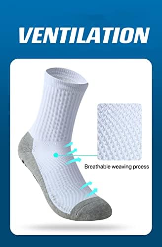 Wiycg Атлетски чорапи машки фудбалски чорапи против перничето со перничиња со лесна перница со дебела стока за апсорпција на шок,