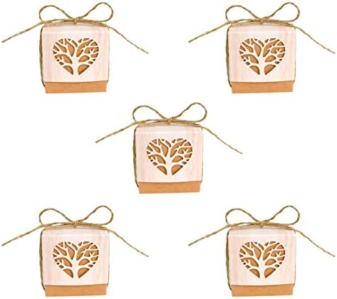 Bakbania 50 парчиња кутии за свадби за свадба 2 x 2 x 2 инчи рустикални бонбони кутии гроздобер кутии за подароци за хартија со кутии