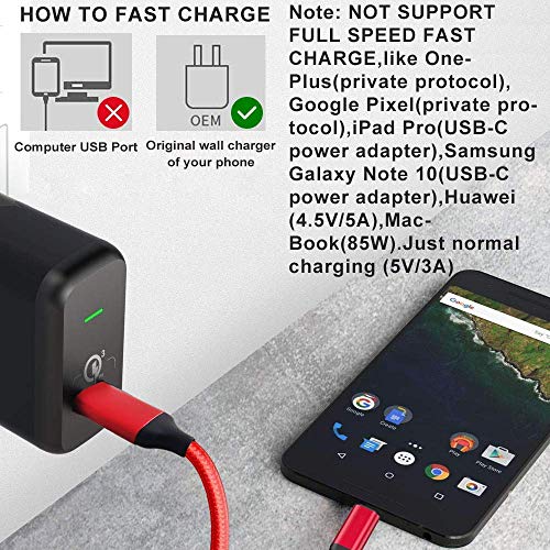 10ft 2pack USB кабел за тип Ц, брз полнач, долг кабел за полнење за Samsung Galaxy Note 10 9, S10 S10E Plus, A01 A10E A11 A50 A51