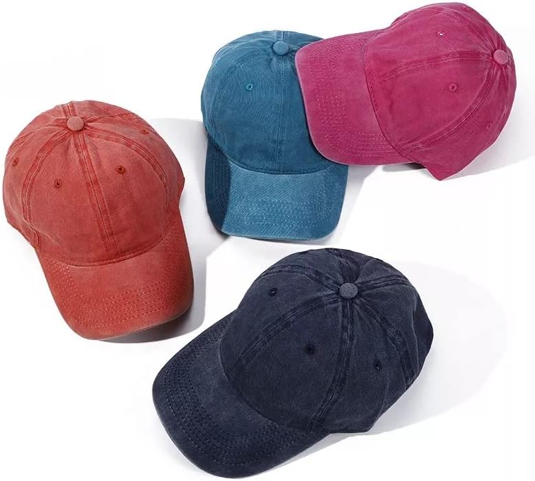 Обичен обоен измиен памук прилагодлив бејзбол капа жени и мажи