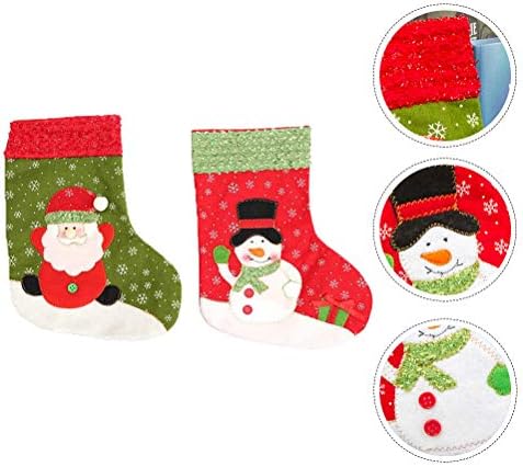 Besportble 2 парчиња чорапи за складирање на бонбони претставува торби елка што висат украси Божиќни украси
