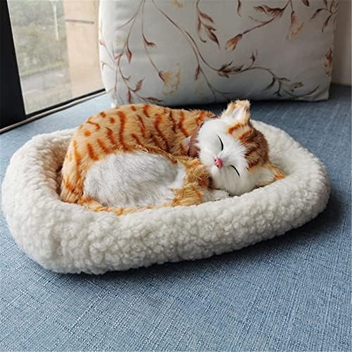 Ssxgslbh реална спиење кадифен играчки дишење мачка крзно куче кадифен играчка со перница креативно животно домашно украсување роденденски