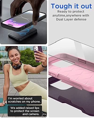 Aicase За Iphone 13 Pro Max Случај Со Стаклен Екран Заштитник, Тешки Пад Заштита На Целото Тело Солиден Удар Отпорни Воена Заштитна