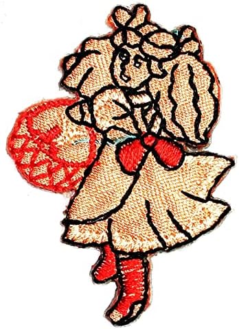 Кленплус 3 парчиња. Мини Портокалова Принцеза Прошетка За Берење Цвеќиња Цртан Филм Железо На Закрпи Активности Везено Лого Облека Фармерки