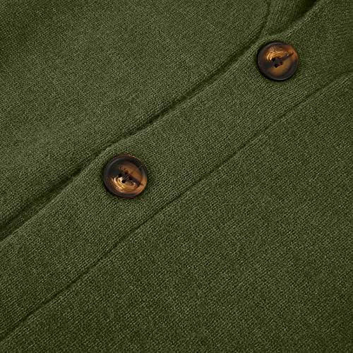 Dudubaby есен џемпери за џемпери на Менкардган за мажи случајни шал со долги ракави со долги ракави нагоре плетени џемпери