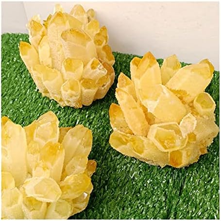 Xuquli 500-700g 1pc Природно жолт тибетски кристален кластер кварц Кристал камен заздравување Реики третман камен одличен избор за украсување