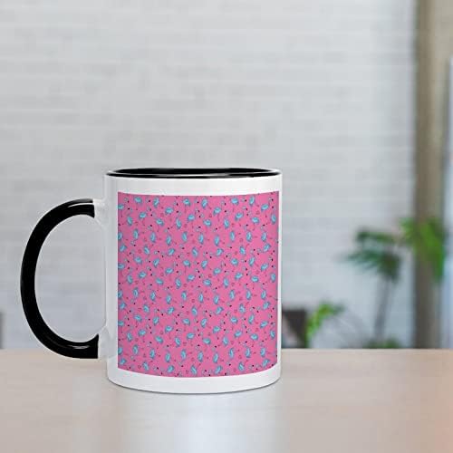 Розова Љубов Фламинго Керамичка Кригла Креативна Црна Внатрешна Шолја За Кафе Издржливи Чаши За Рачка Уникатни Подароци