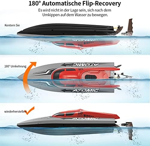 Aopoy RC Boat Toy 30+ Mph - Бродови за далечински управувач 2.4GHz Брзи РЦ чамци за езерцето на езерото езерцето -Електричен трки со радио контролиран подарок за водни плочки за д