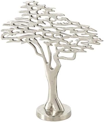 Савана дрво на животната табела Врвна метална фигура, направена со рака, сребрен алуминиум, студио за скулптури со атели, студио,