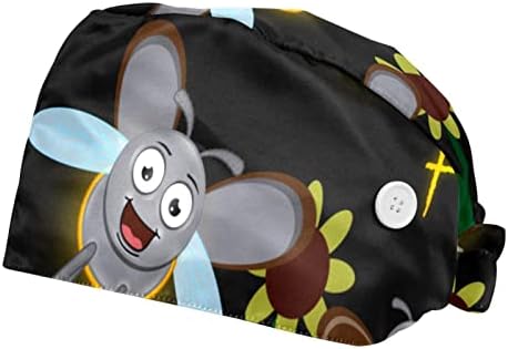 2 пакувања Работно капаче со копче и џемпери за жени со долга коса прилагодлива вратоврска мачка и глушец