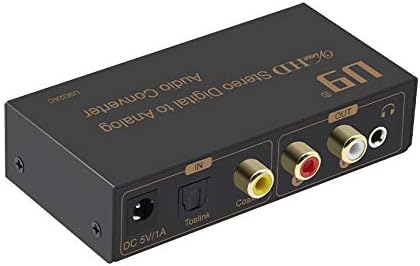 U9 ViewHD Најнови 192khz DAC Стерео Дигитален До Аналоген Аудио Конвертор со Прилагодување На Јачината на Звукот На Излезот И Далечински