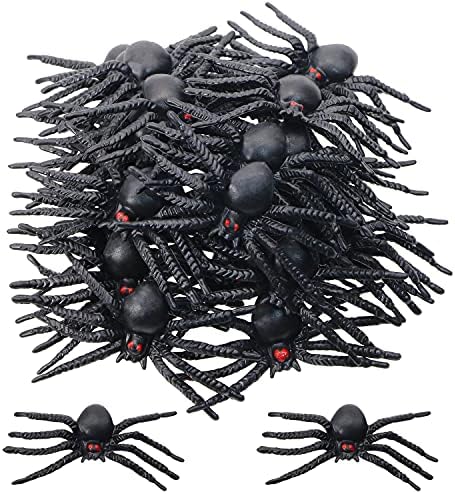 Пента ангел пластични пајаци 30 парчиња мала црна реална шега лажни пајаци за украсување на домашни забави и занаети