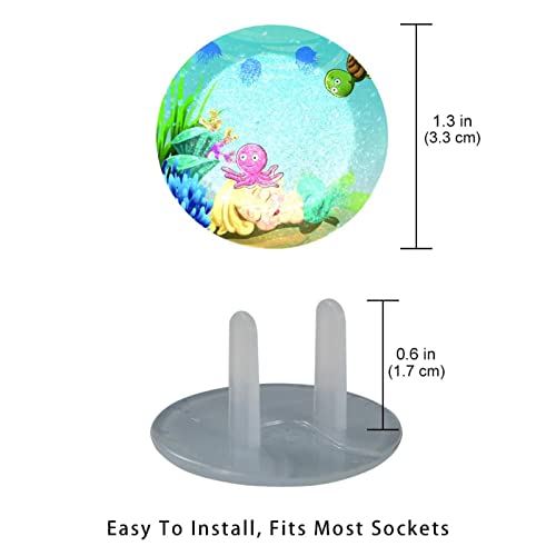 Подводни светски желка сирена приклучок за излез на излез од 12 пакувања - капаци на приклучоци за безбедност на бебиња - Трајни и стабилни - Дете