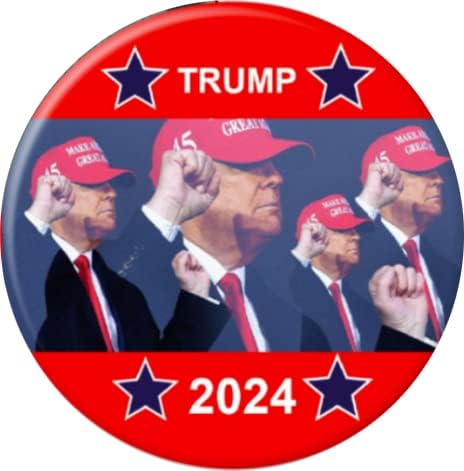 Претседателски елек.com Трамп 2024 година - Зачувај Америка сет од 8 копчиња - 2,25 инчни иглички