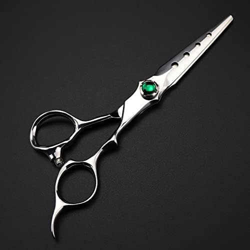 Ножици за сечење коса, 6 инчи Јапонија 440с Челични ножици Зелен скапоцен камен ножици за коса сечење бербер фризура ножици за разредување фризерски