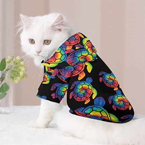 Смешноста за вратоврска боја на Хаваи желка куче худи крпа мачка џемпер -облека со капа со мека миленичиња палто пулвер