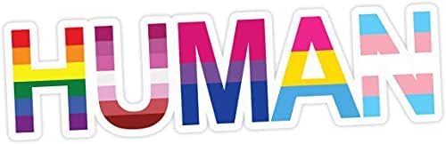 70 пакувања на човечки ЛГБТ знамиња Виножито лезбејски бисексуален пансексуален трансродов - налепници за винил декорации ширина 3 инчи