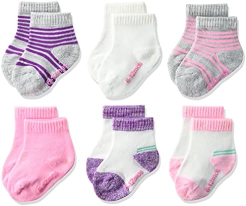 Чорапи за удобност на глуждот на Ханс Бебе девојки, пакет со 6 пар