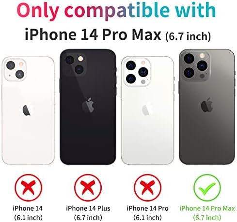 Руки За Iphone 14 Pro Max Случај Со Паричник, iPhone 14 Pro Max Случај Двојно Магнетно Куќиште Со Држач За Кредитна Картичка Компатибилен