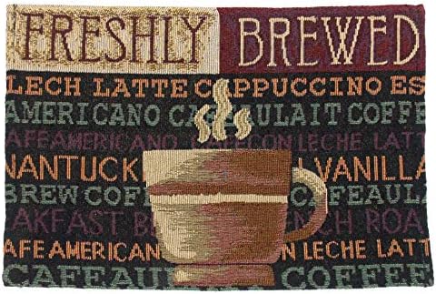 Пакет Hickoryville PlaceMat - сет од 4 теми за кафе со теми од кафе 13 x 19