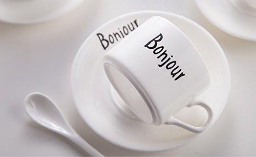 ИБК Технологија Новина француски Зборови Евра Стил Чаша&засилувач; Чинија Постави Керамички Чаша Чај Кафе Кригла За Појадок Дома Кујна
