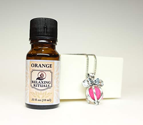 Есенцијално масло дифузер ѓердан сребрена боја на глувчето уши за заклучување со синџир+ портокалово смирување на есенцијално масло Божиќ