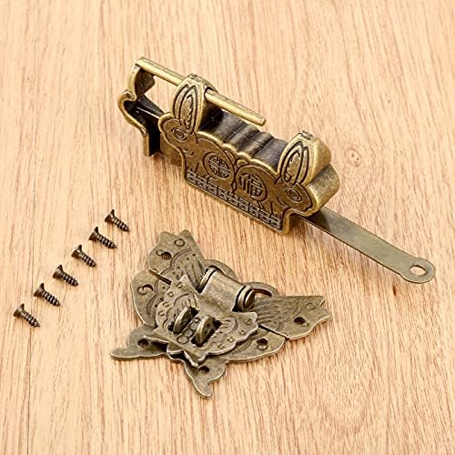 Seewoods WS823 1PC цинк легура Антички бронзен кинески стил зајак клуч со таблички и кутија за влечење на пеперутка, за накит, куќи за куќи