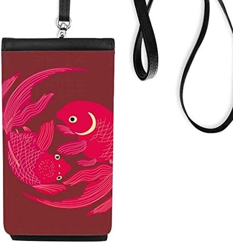 Сликање јапонска култура црвена риба телефонска чанта чанта што виси мобилна торбичка црн џеб