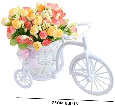 2023 Нови вештачки цвеќиња ратан велосипед пластични цвеќиња свилени цвеќиња градина носталгичен велосипед мини а
