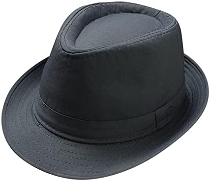 Унисекс цврст класичен моден дизајнер Широк облик на облик на федора, џез -капа, шешир капа, панама капа, лесна лесна лесна