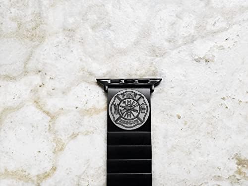 Никстон врежан лента за лента компатибилен со Apple Watch Ultra 8 7 6 SE 5 4 3 2 1 Серија 38мм 40мм 41мм 42мм 44мм 45мм 49мм Црна