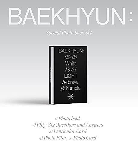 Exo Baekhyun Special Photobook Set Baekhyun: 112P Photobook+112P Q & A книга+1P леќата за линтикуларна картичка+1P Фото филм+1P