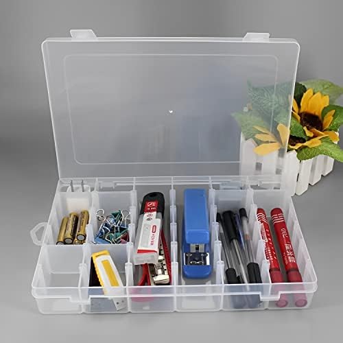 SOOYE 2 PACK 36 мрежи чиста пластична организаторска кутија, организатори на занаетчиски организатори и контејнер за складирање со прилагодливи