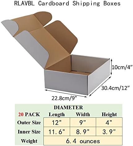 RLAVBL кутии за испорака 12x9x4 сет од 20, бела брановидна картонска кутија