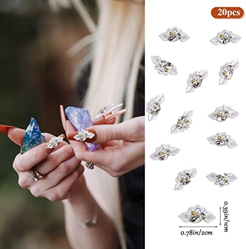 3Д привлечни нокти Цветни нокти уметнички шарми за камења за нокти, бисери кристали Дизајн на нокти, 3Д привлечни нокти за нокти украси за