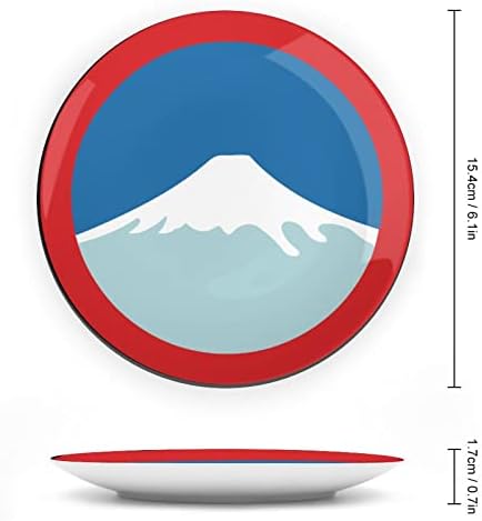 Јапонија Знаме Планината Фуџи Смешна Коска Кина Декоративна Плоча Тркалезни Керамички Плочи Занает Со Штанд За Прикажување За Декорација На Ѕидови